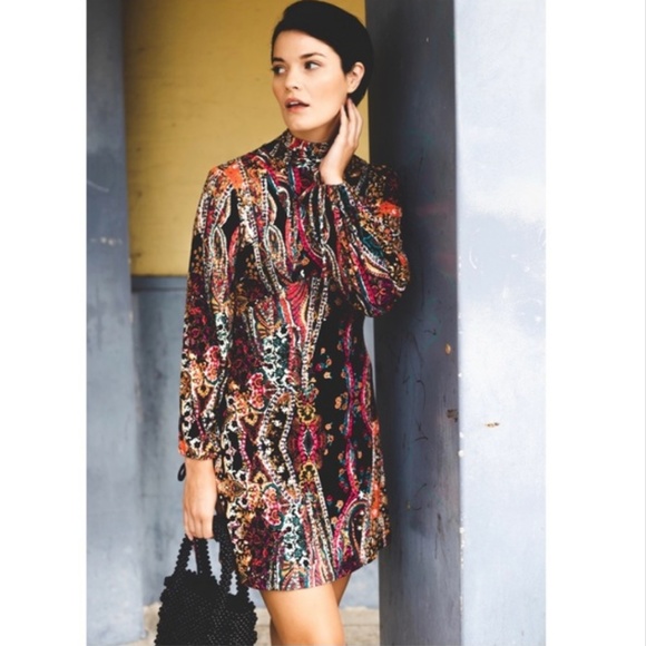 Free People Dresses & Skirts - Free People All Dolled Up Paisley Turtleneck Dress